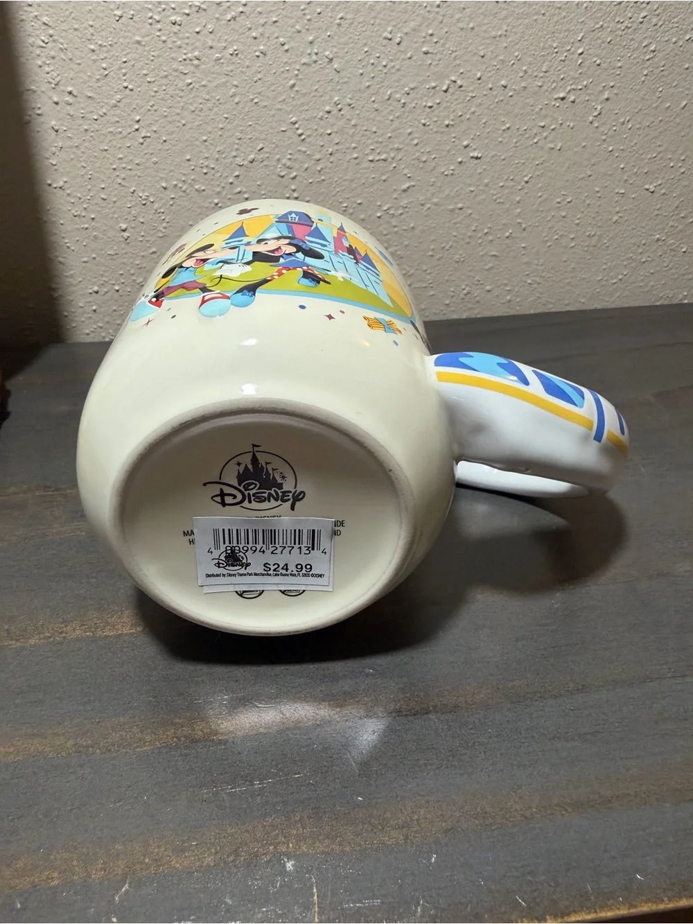 Disney mug w Mickey and Minnie featuring a monorail handle NWT